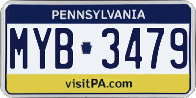 PA license plate MYB3479