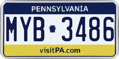 PA license plate MYB3486