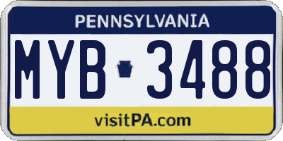 PA license plate MYB3488