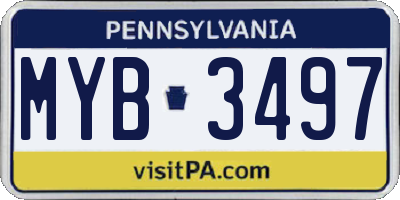 PA license plate MYB3497