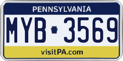 PA license plate MYB3569
