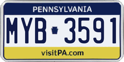 PA license plate MYB3591