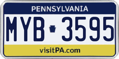 PA license plate MYB3595