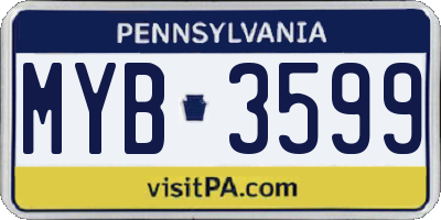 PA license plate MYB3599
