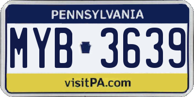 PA license plate MYB3639