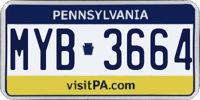 PA license plate MYB3664