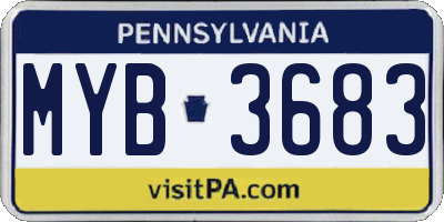PA license plate MYB3683