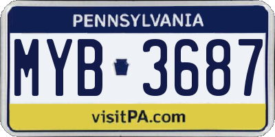 PA license plate MYB3687