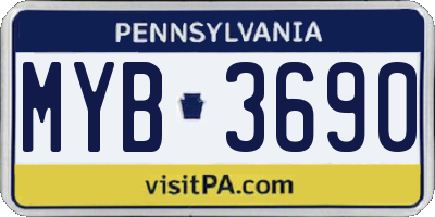 PA license plate MYB3690