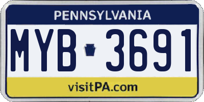 PA license plate MYB3691