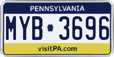 PA license plate MYB3696