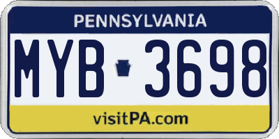 PA license plate MYB3698