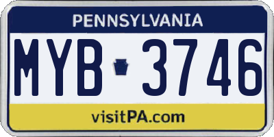 PA license plate MYB3746