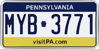 PA license plate MYB3771