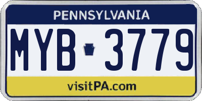PA license plate MYB3779