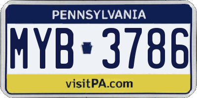 PA license plate MYB3786
