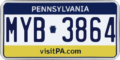 PA license plate MYB3864