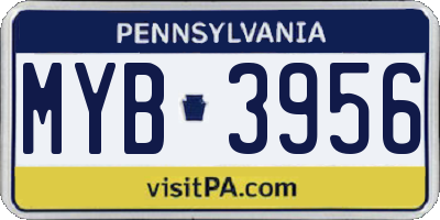 PA license plate MYB3956