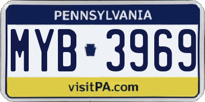PA license plate MYB3969