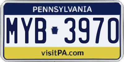 PA license plate MYB3970