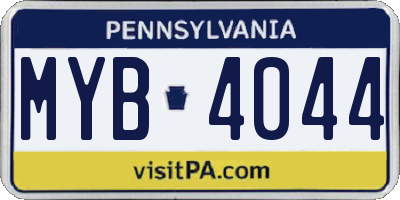 PA license plate MYB4044