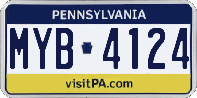 PA license plate MYB4124