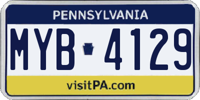 PA license plate MYB4129