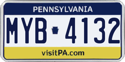 PA license plate MYB4132
