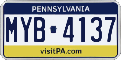 PA license plate MYB4137