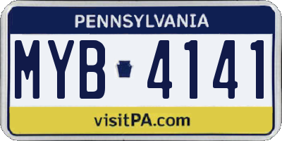 PA license plate MYB4141