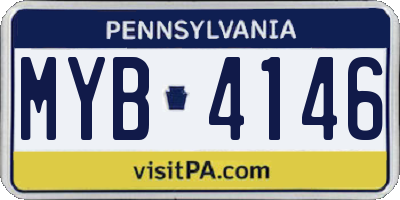 PA license plate MYB4146