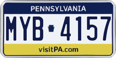 PA license plate MYB4157