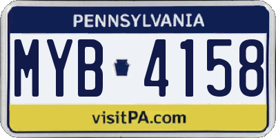 PA license plate MYB4158