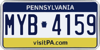 PA license plate MYB4159