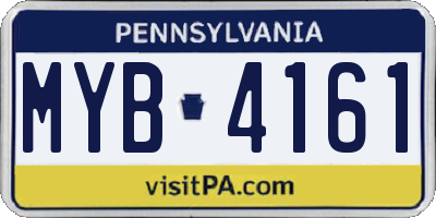 PA license plate MYB4161