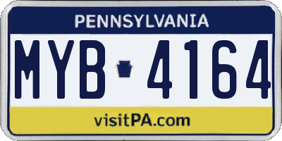 PA license plate MYB4164