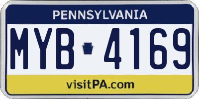 PA license plate MYB4169