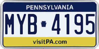 PA license plate MYB4195