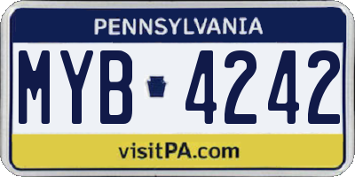 PA license plate MYB4242