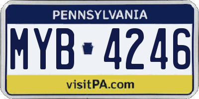 PA license plate MYB4246