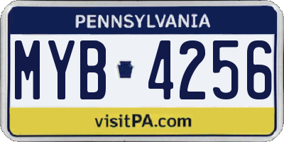 PA license plate MYB4256