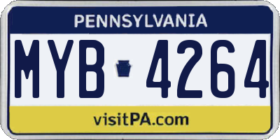 PA license plate MYB4264