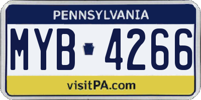 PA license plate MYB4266