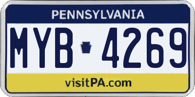 PA license plate MYB4269