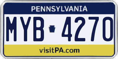 PA license plate MYB4270