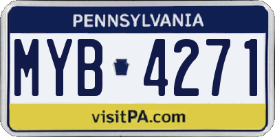 PA license plate MYB4271