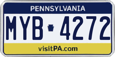 PA license plate MYB4272