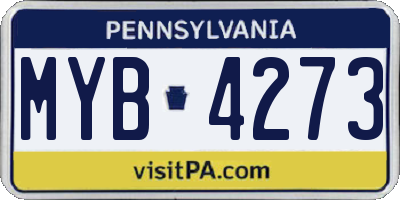 PA license plate MYB4273
