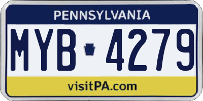 PA license plate MYB4279
