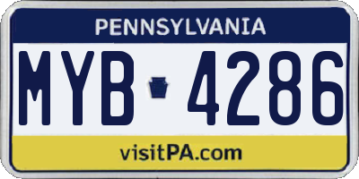 PA license plate MYB4286